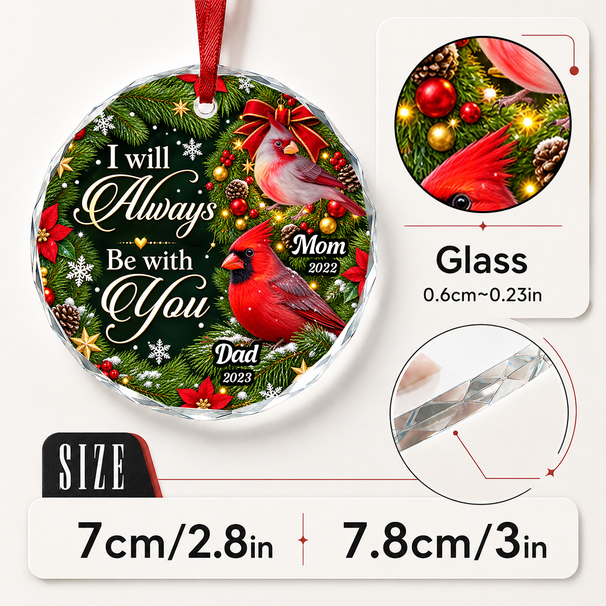 I Know Heaven Is A Beautiful Place For Loss Of Mom Dad, Memorial Gift For Mom Or Dad - Personalized Heart Shaped Glass Ornament