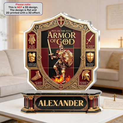 Put On The Full Armor Of God | Personalized Custom Shaped Acrylic Plaque