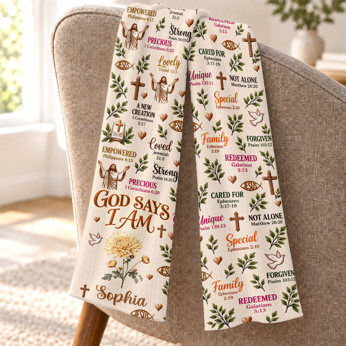 God Says I Am, Gift For Women | Personalized Scarf