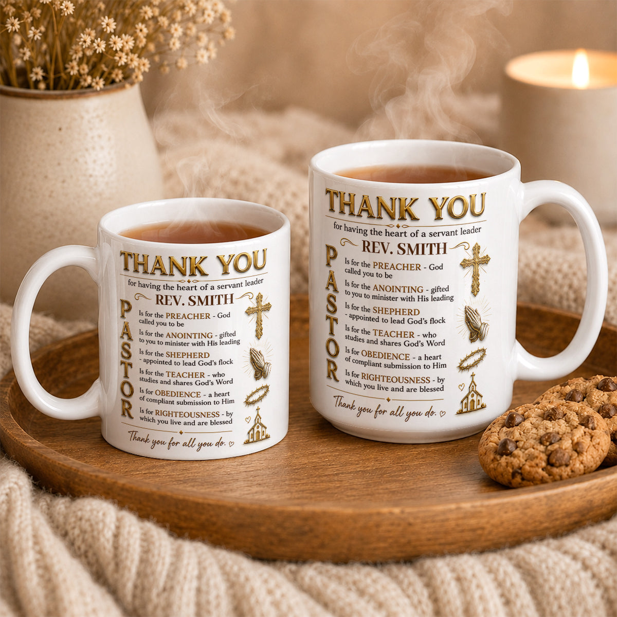 Thank You Pastor, Gift For Pastor | Personalized Ceramic Coffee Mug