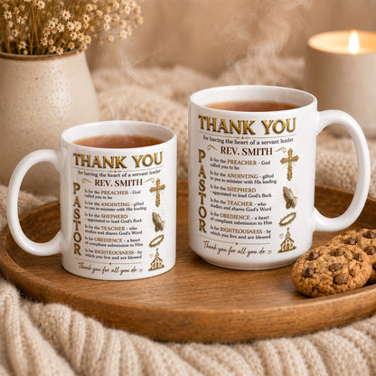 Thank You Pastor, Gift For Pastor | Personalized Ceramic Coffee Mug