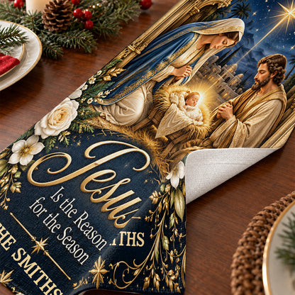 Jesus Is The Reason For The Season, Gift For Family |  Personalized Table Runner
