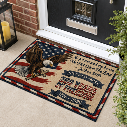 As For Me And My House 250 Years Of Freedom, Gift of Liberty | Personalized Doormat