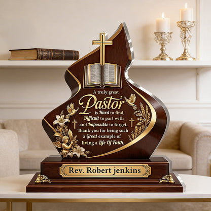 A Truly Great Pastor, Gift For Pastor | Personalized Custom Shaped Acrylic Plaque