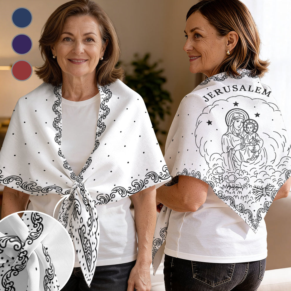 Our Lady Of Jerusalem, Gift For Her - Personalized Shawl Wrap