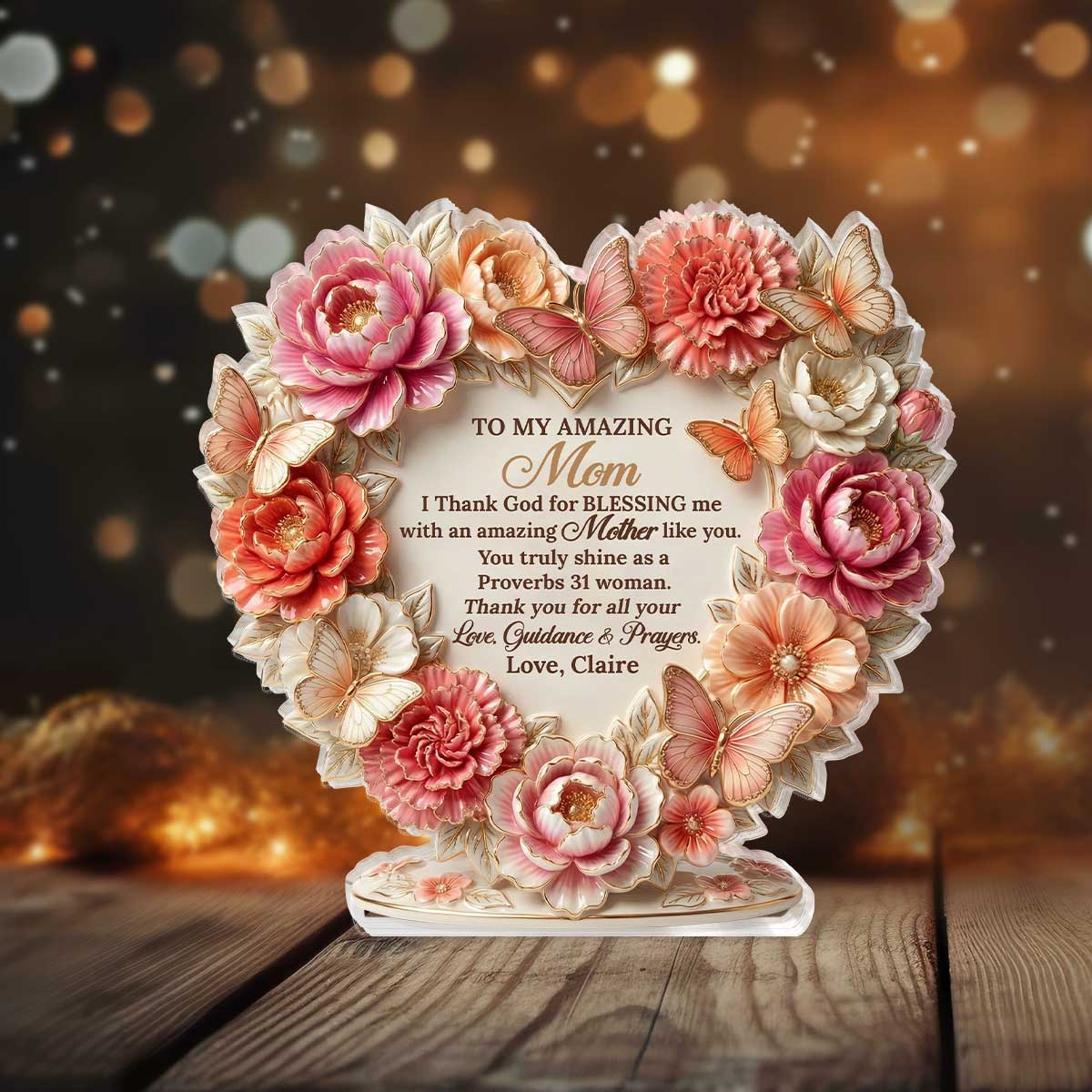 To My Amazing Mom | Personalized Custom Shaped Acrylic Plaque