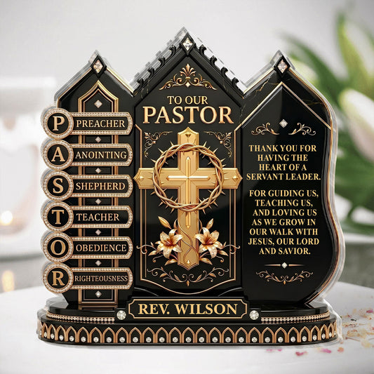 Thank You For Being A Servant Leader, Christian Gift For Pastor | Personalized Custom Shaped Acrylic Plaque