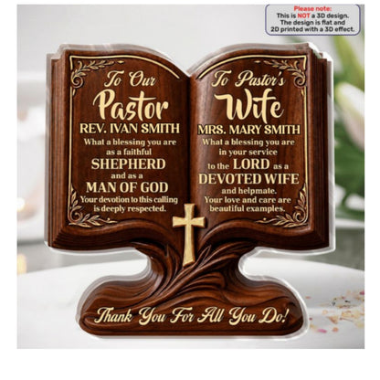 Two Hearts One Calling, Christian Wedding Gift | Personalized Custom Shaped Acrylic Plaque