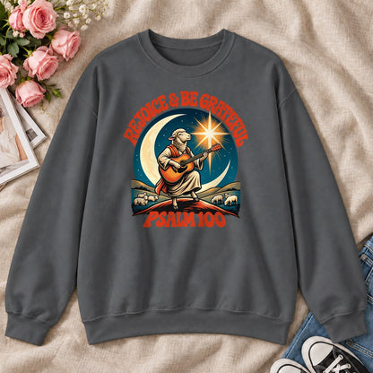 Rejoice And Be Grateful, Psalm 100, Gift For Christian Guitar Players - 2D Unisex Sweatshirt