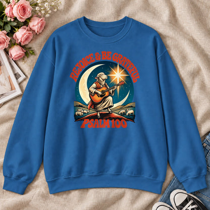 Rejoice And Be Grateful, Psalm 100, Gift For Christian Guitar Players - 2D Unisex Sweatshirt