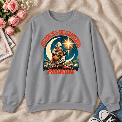 Rejoice And Be Grateful, Psalm 100, Gift For Christian Guitar Players - 2D Unisex Sweatshirt