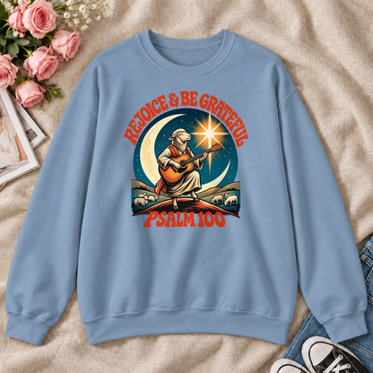 Rejoice And Be Grateful, Psalm 100, Gift For Christian Guitar Players - 2D Unisex Sweatshirt