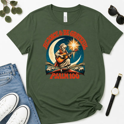 Rejoice And Be Grateful, Psalm 100, Gift For Christian Music Lovers - 2D Unisex Premium T-shirt