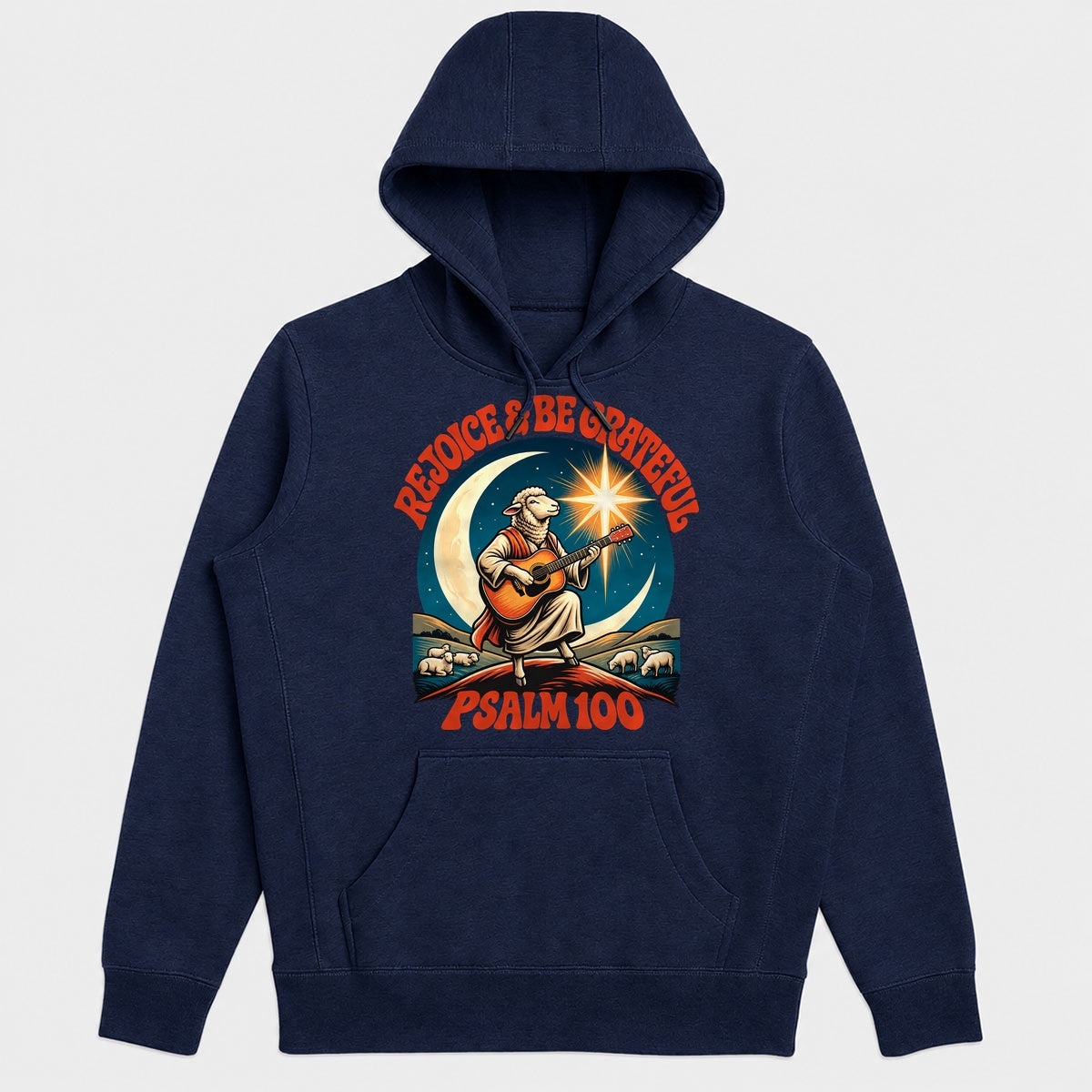 Rejoice And Be Grateful, Psalm 100, Gift For Christian Guitar Players - 2D Unisex Hoodie