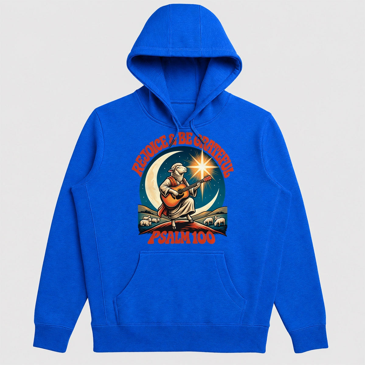 Rejoice And Be Grateful, Psalm 100, Gift For Christian Guitar Players - 2D Unisex Hoodie