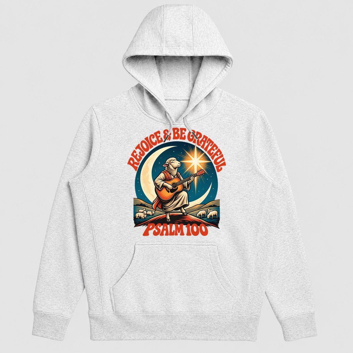 Rejoice And Be Grateful, Psalm 100, Gift For Christian Guitar Players - 2D Unisex Hoodie