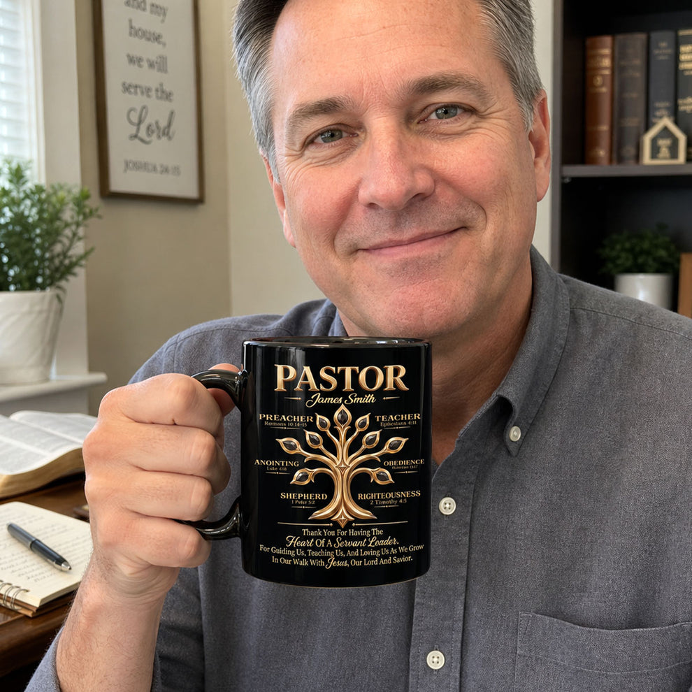 My Preacher, Teacher, & Shepherd, Gift For Pastor | Personalized Ceramic Coffee Mug