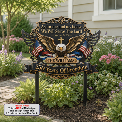 As For Me And My House We Will Serve The Lord, Gift of Devotion | Personalized Metal Garden Stake
