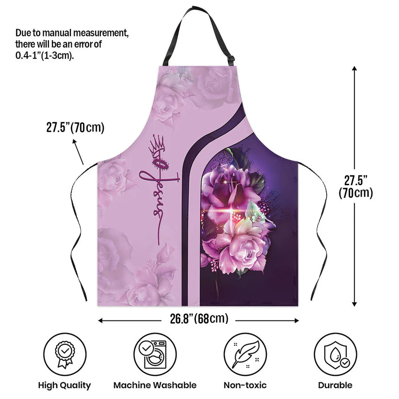 Rose And Cross - Apron With Neck Strap
