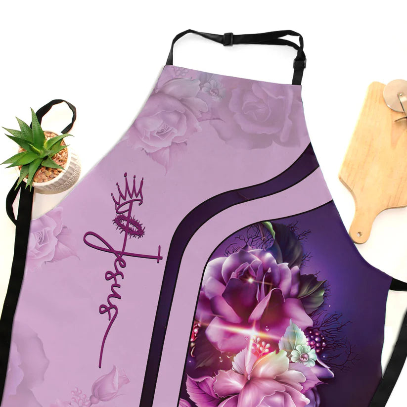 Rose And Cross - Apron With Neck Strap