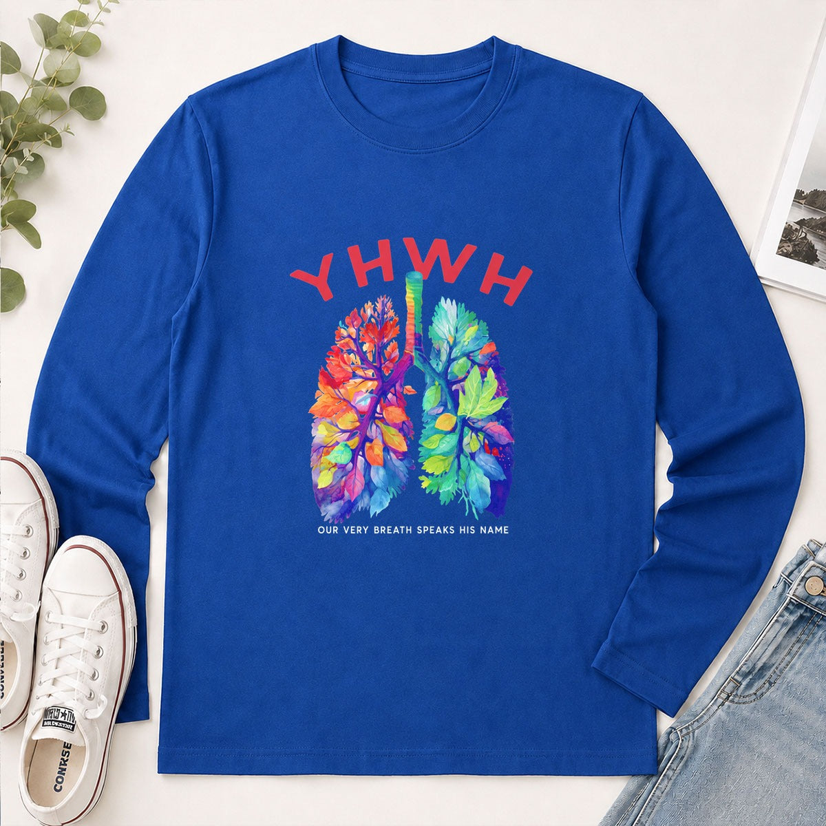 YHWH Our Very Breath Speaks His Name, Christian Gift - 2D Unisex Long Sleeve
