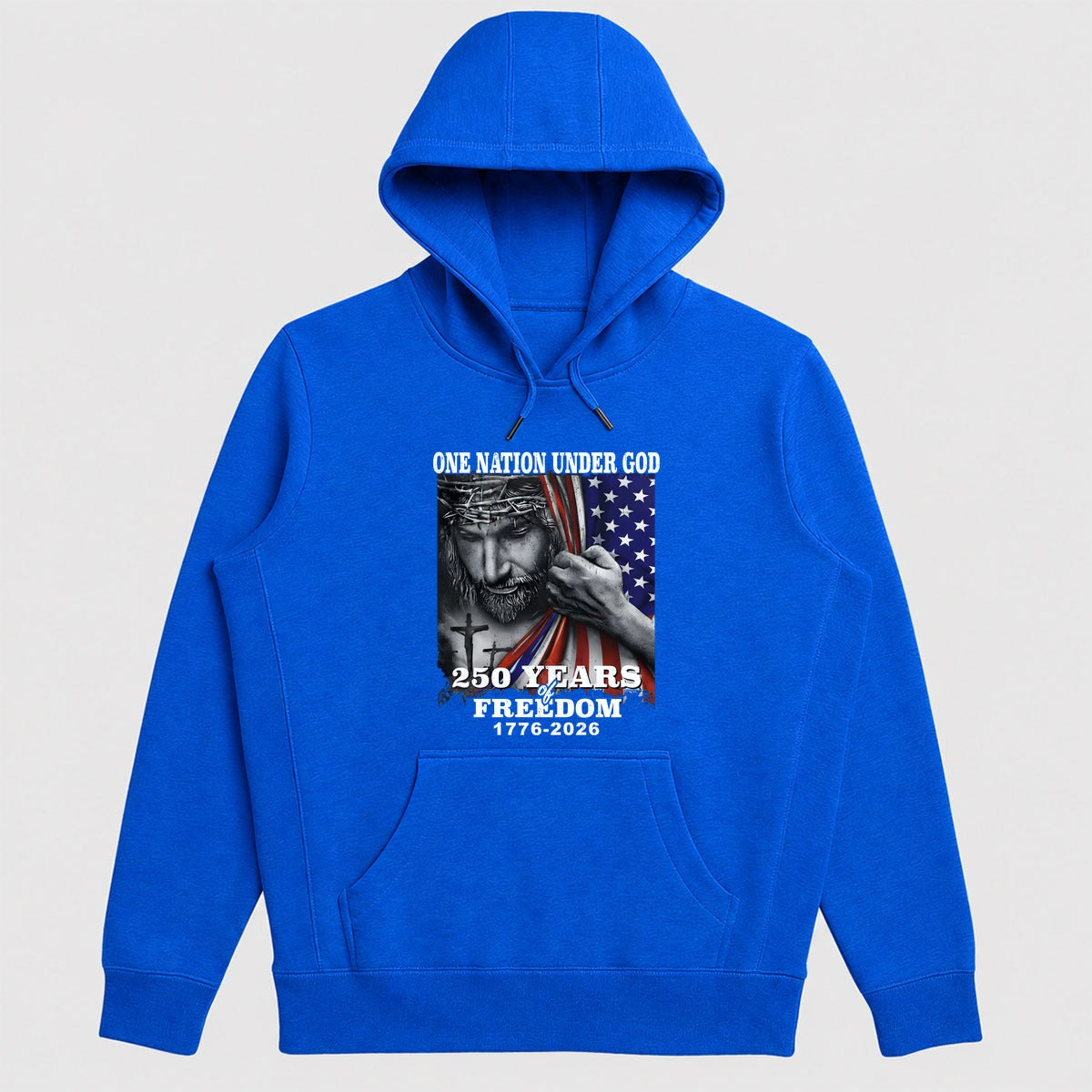 One Nation Under God 250 Years Of Freedom, Patriotic Christian Gift - 2D Unisex Hoodie