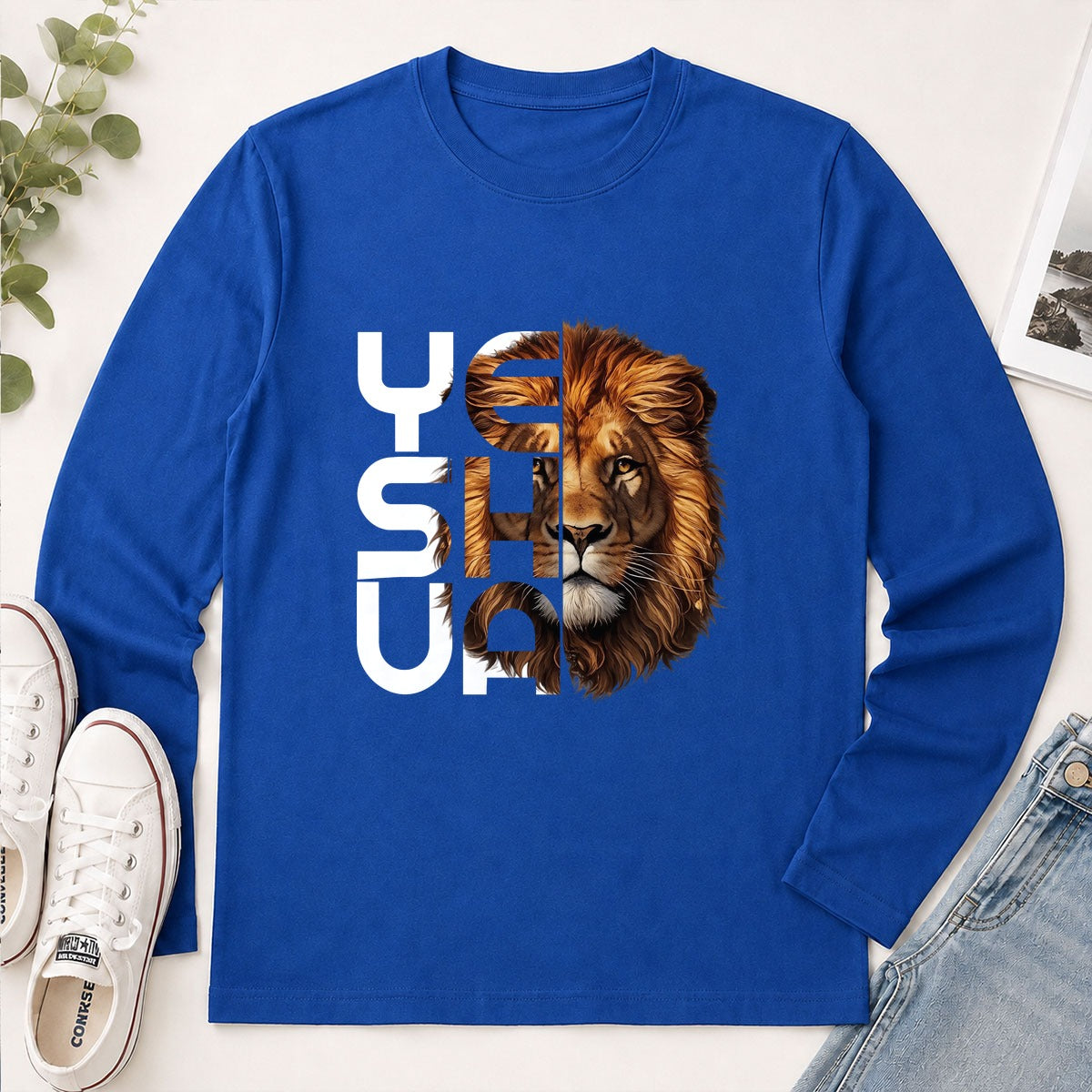 Yeshua Lion Of Judah, Christian Gift - 2D Unisex Long Sleeve