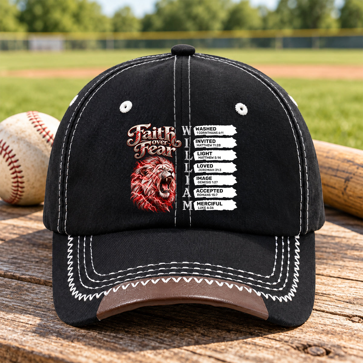 Faith Over Fear, Gift For Men | Personalized Vintage Soft Baseball Cap