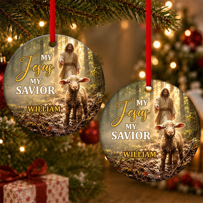 My Jesus My Savior, Gift For Christian Loved One | Personalized Round Shaped Ceramic Ornament