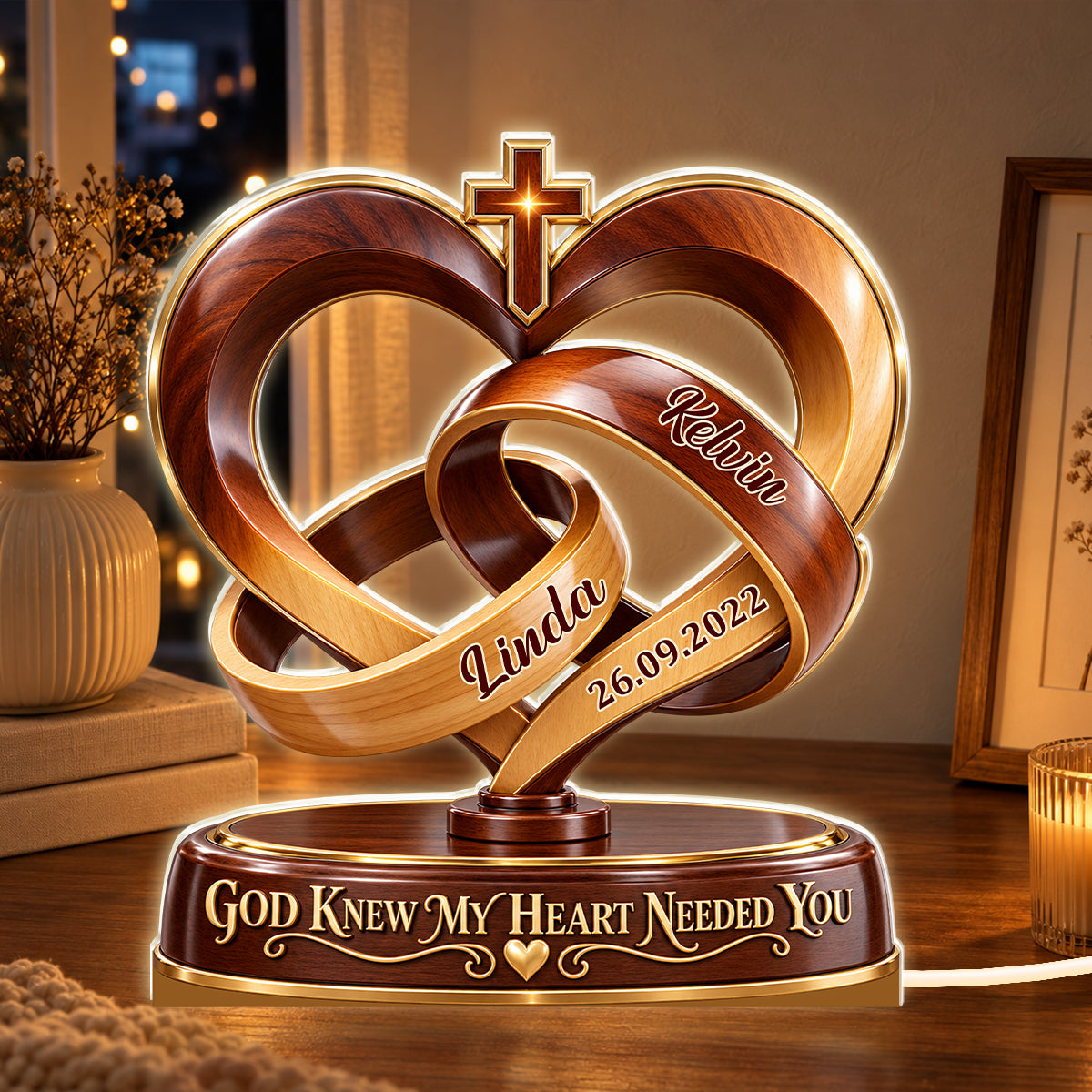 God Knew My Heart Needed You, Gift For Loved One | Personalized Light Box