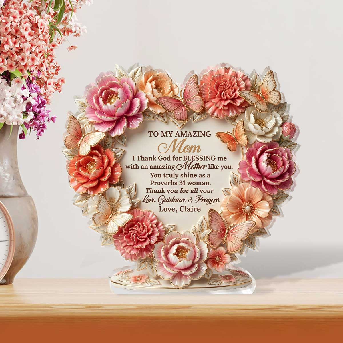 To My Amazing Mom | Personalized Custom Shaped Acrylic Plaque