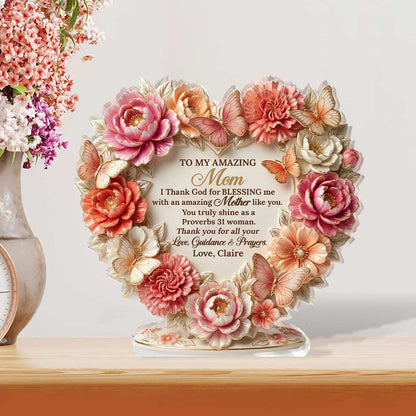 To My Amazing Mom | Personalized Custom Shaped Acrylic Plaque