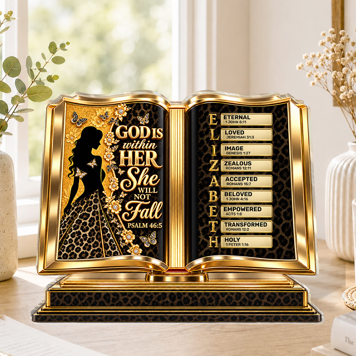 God Is Within Her She Will Not Fall, Gift For Women | Personalized Custom Shaped Acrylic Plaque