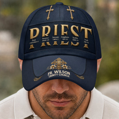 To Our Priest For Having The Heart Of A Faithful Shepherd, Gift For Priest | Personalized Classic Cap