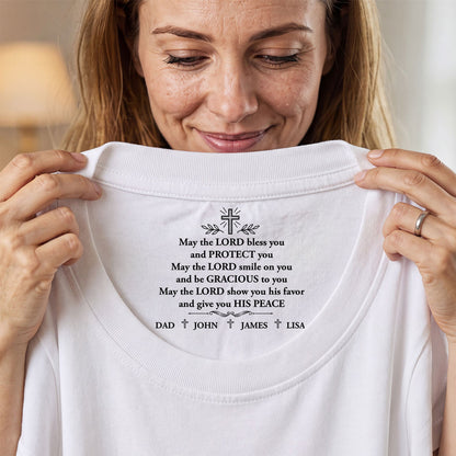 May The Lord Bless You , Gift For Christians | Personalized Shirt With Design Inner Neck