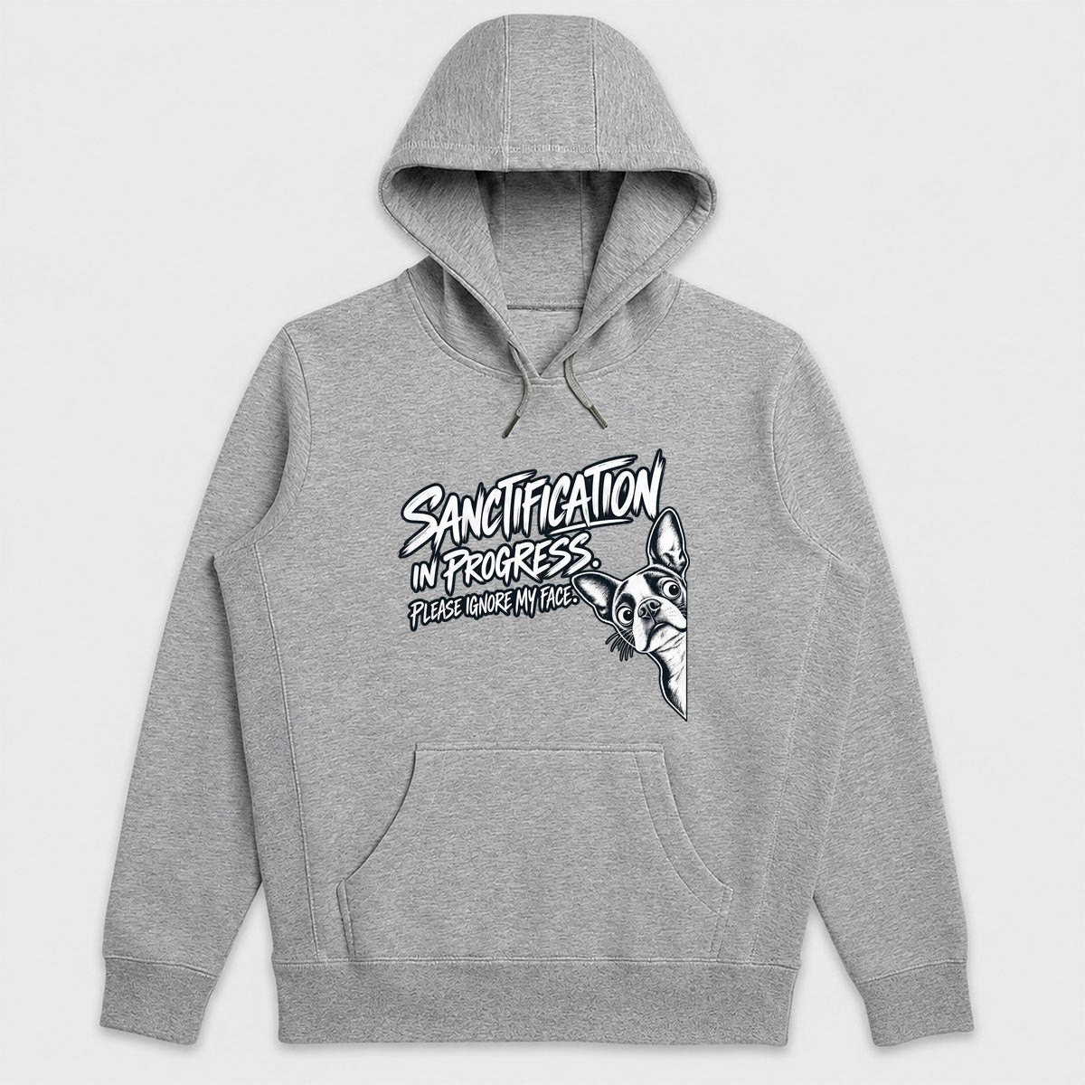 Sanctification In Progress Please Ignore My Face, Gift For Christian Boston Terrier Lovers - 2D Unisex Hoodie