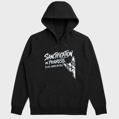Sanctification In Progress Please Ignore My Face, Gift For Christian Boston Terrier Lovers - 2D Unisex Hoodie