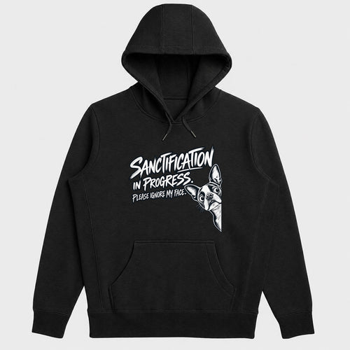 Sanctification In Progress Please Ignore My Face, Gift For Christian Boston Terrier Lovers - 2D Unisex Hoodie