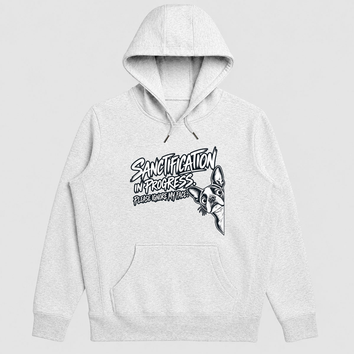 Sanctification In Progress Please Ignore My Face, Gift For Christian Boston Terrier Lovers - 2D Unisex Hoodie