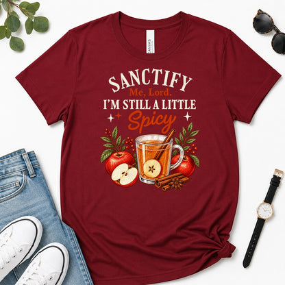 Sanctify Me Lord I'm Still A Little Spicy, Gift For Sassy Christian Women - 2D Unisex Premium T-shirt