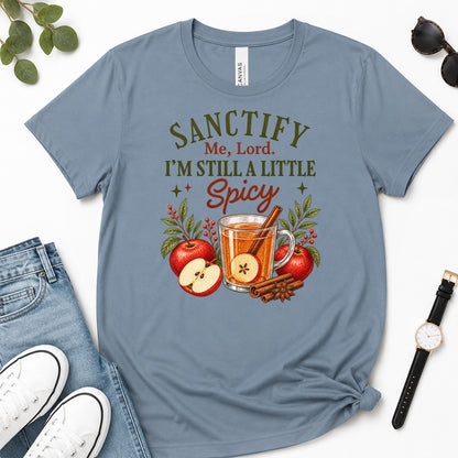 Sanctify Me Lord I'm Still A Little Spicy, Gift For Sassy Christian Women - 2D Unisex Premium T-shirt