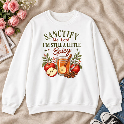 Sanctify Me Lord I'm Still A Little Spicy, Gift For Sassy Christian Women - 2D Unisex Sweatshirt