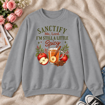 Sanctify Me Lord I'm Still A Little Spicy, Gift For Sassy Christian Women - 2D Unisex Sweatshirt