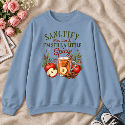 Sanctify Me Lord I'm Still A Little Spicy, Gift For Sassy Christian Women - 2D Unisex Sweatshirt