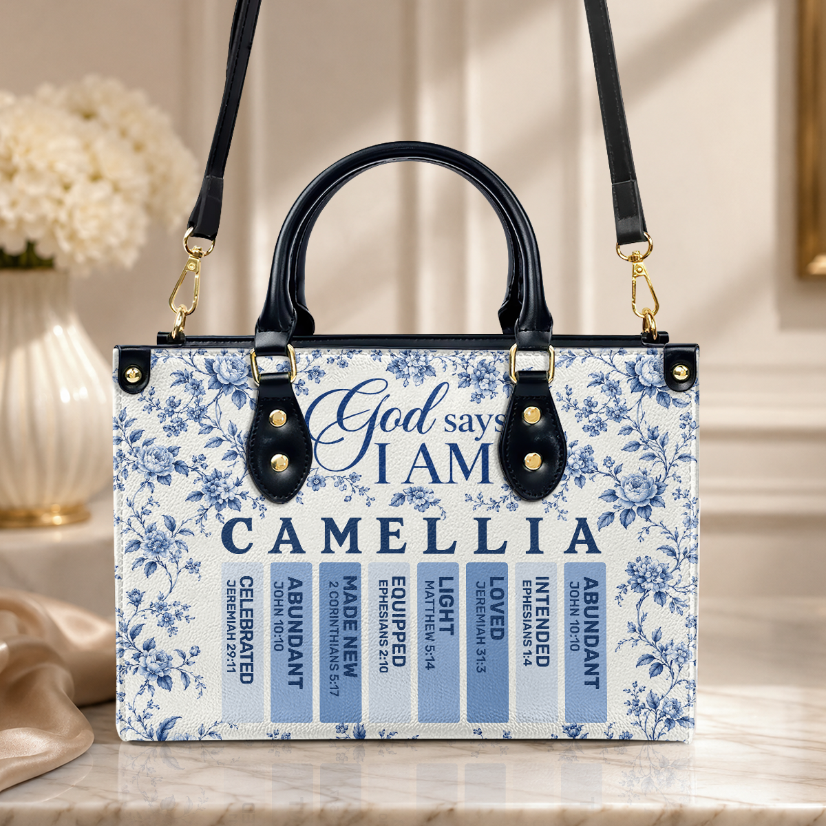 God Says I Am, Gift For Women | Personalized Leather Handbag