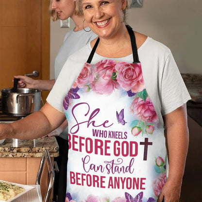She Who Kneels Before God Can Stand Before Anyone - Apron With Neck Strap