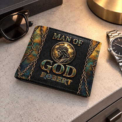 Man Of God, Gift For Men | Personalized Folded Wallet For Men