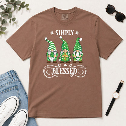 Simply Blessed, Gift For Christian Gnome Lovers - 2D Unisex Garment-dyed T-shirt