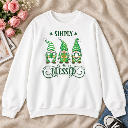 Simply Blessed, Gift For Christian Gnome Lovers - 2D Unisex Sweatshirt