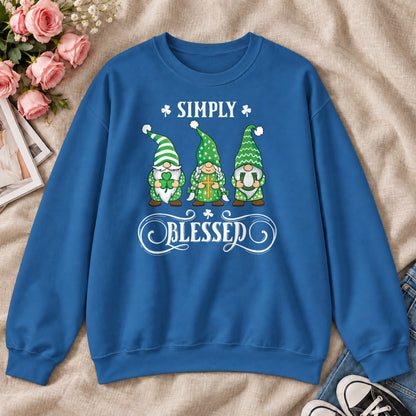 Simply Blessed, Gift For Christian Gnome Lovers - 2D Unisex Sweatshirt